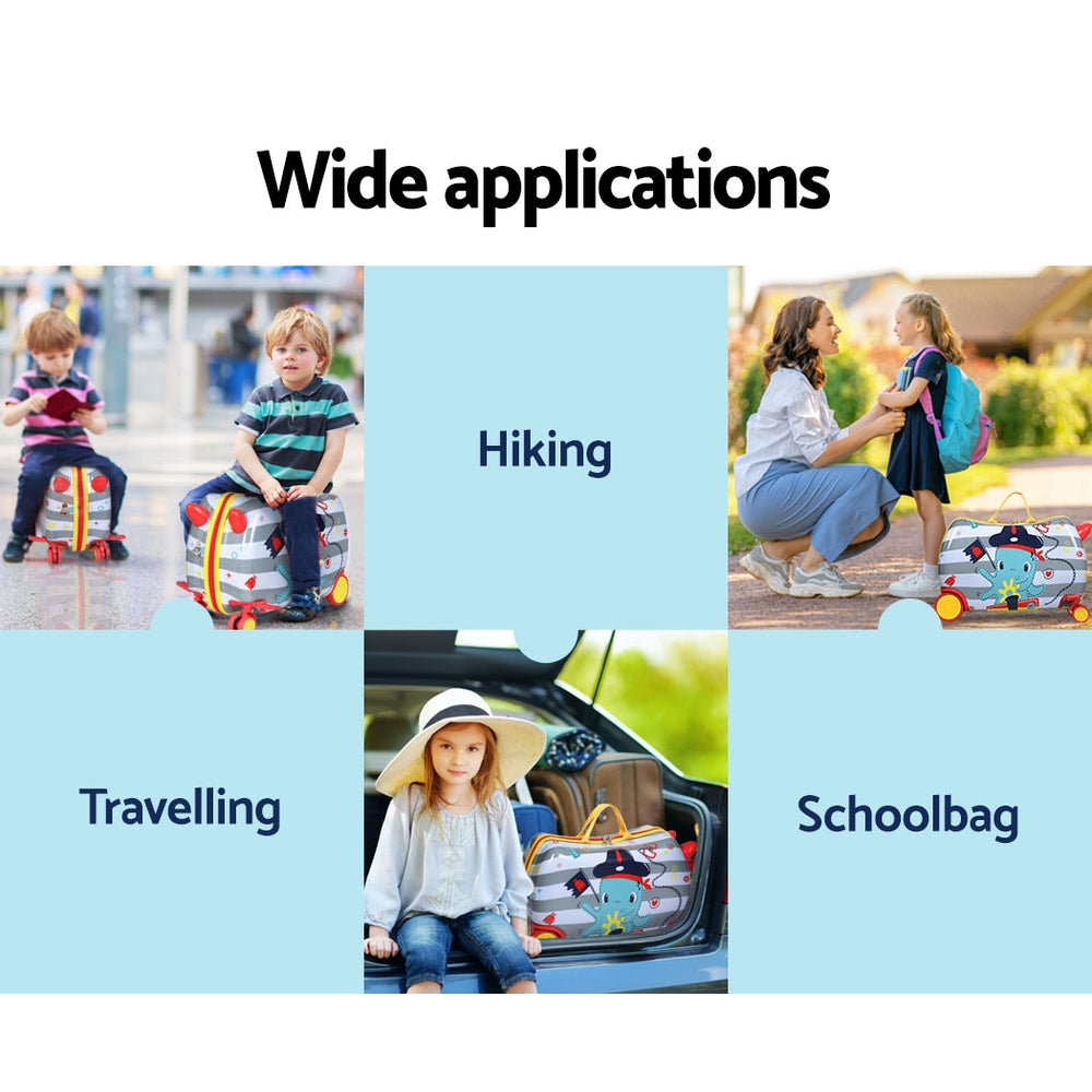 Wanderlite 17 Kids Ride On Luggage Children Suitcase Trolley Travel Octopus