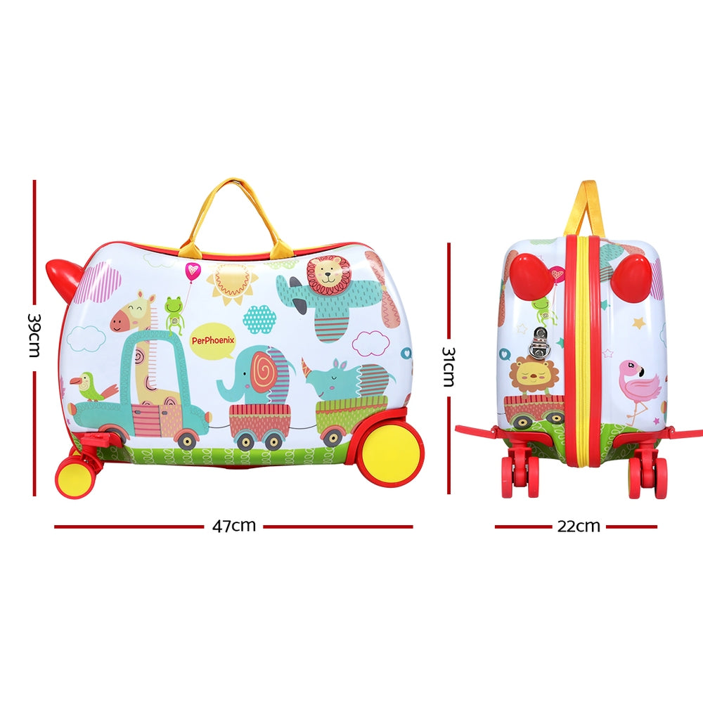 Wanderlite 17 Kids Ride On Luggage Children Suitcase Trolley Travel Zoo