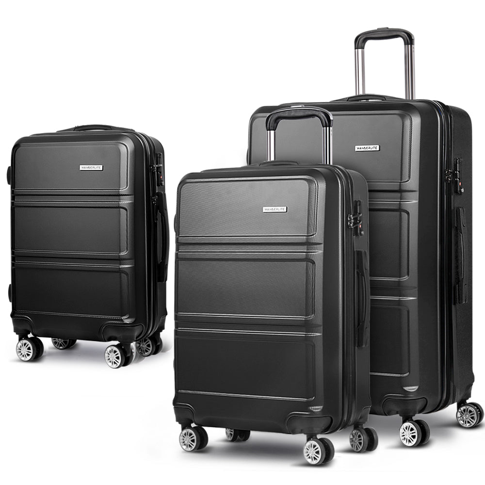 Wanderlite 3Set 20-24-28 Inch Luggage with TSA Lock Spinner Travel Suitcase Carry On Hard Shell Lugg