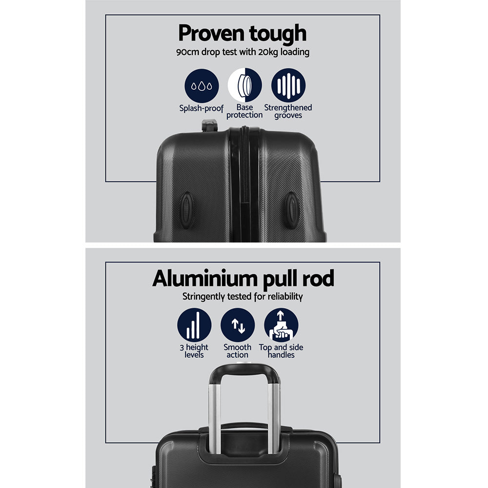 Wanderlite 3Set 20-24-28 Inch Luggage with TSA Lock Spinner Travel Suitcase Carry On Hard Shell Lugg