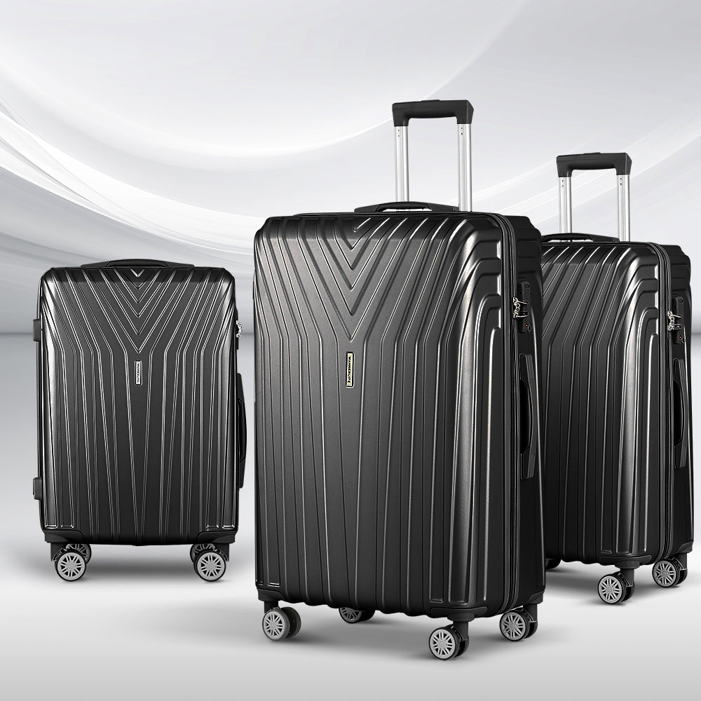 Wanderlite 3 Set Luggage 20-24-28 Inch Suitcase with TSA Lock Carry On Hard Shell Travel Luggage Org