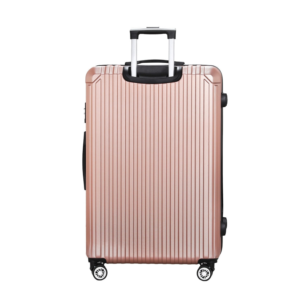 Wanderlite 28-inch Luggage Set with TSA Lock?ABS Hard Shell Travel Suitcase Organiser Luggage Case Rose Gold