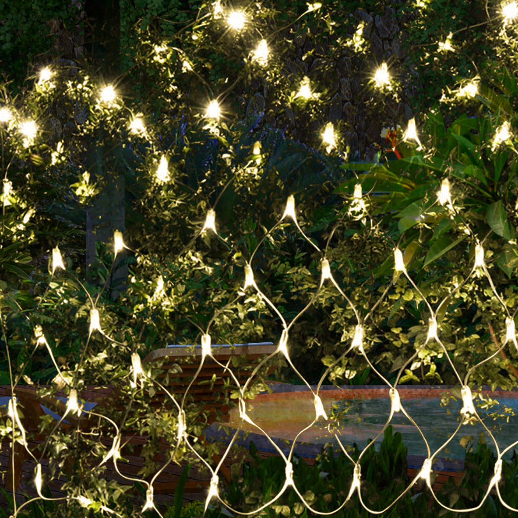 320LED Fairy Lights Net Mesh Curtain Warm white-2018816712513818630
