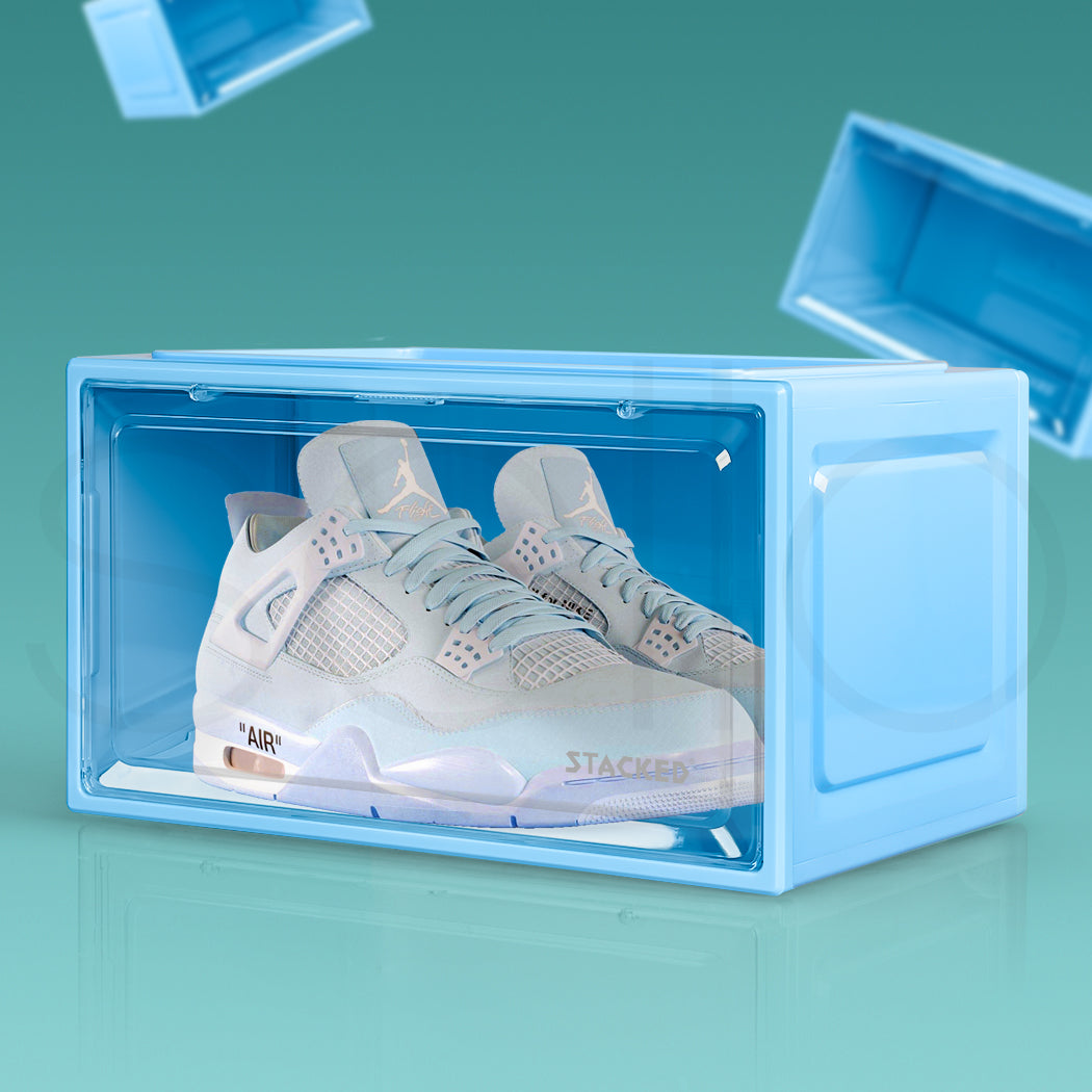 Stacked Sneaker Display Case Shoe Storage Blue-2006733027237040134