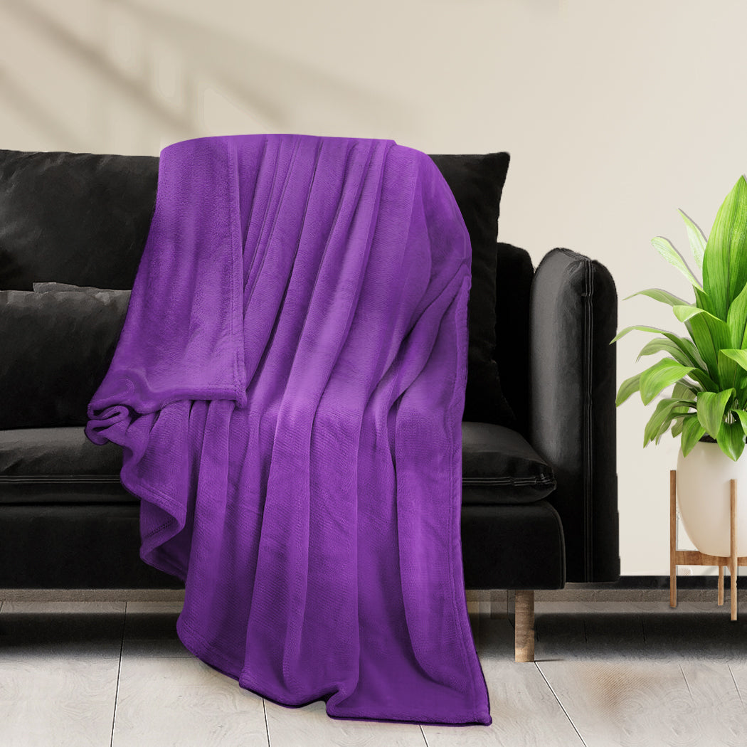 DreamZ 320GSM 220x240cm Ultra Soft Mink Aubergine Queen-2018816638891200518