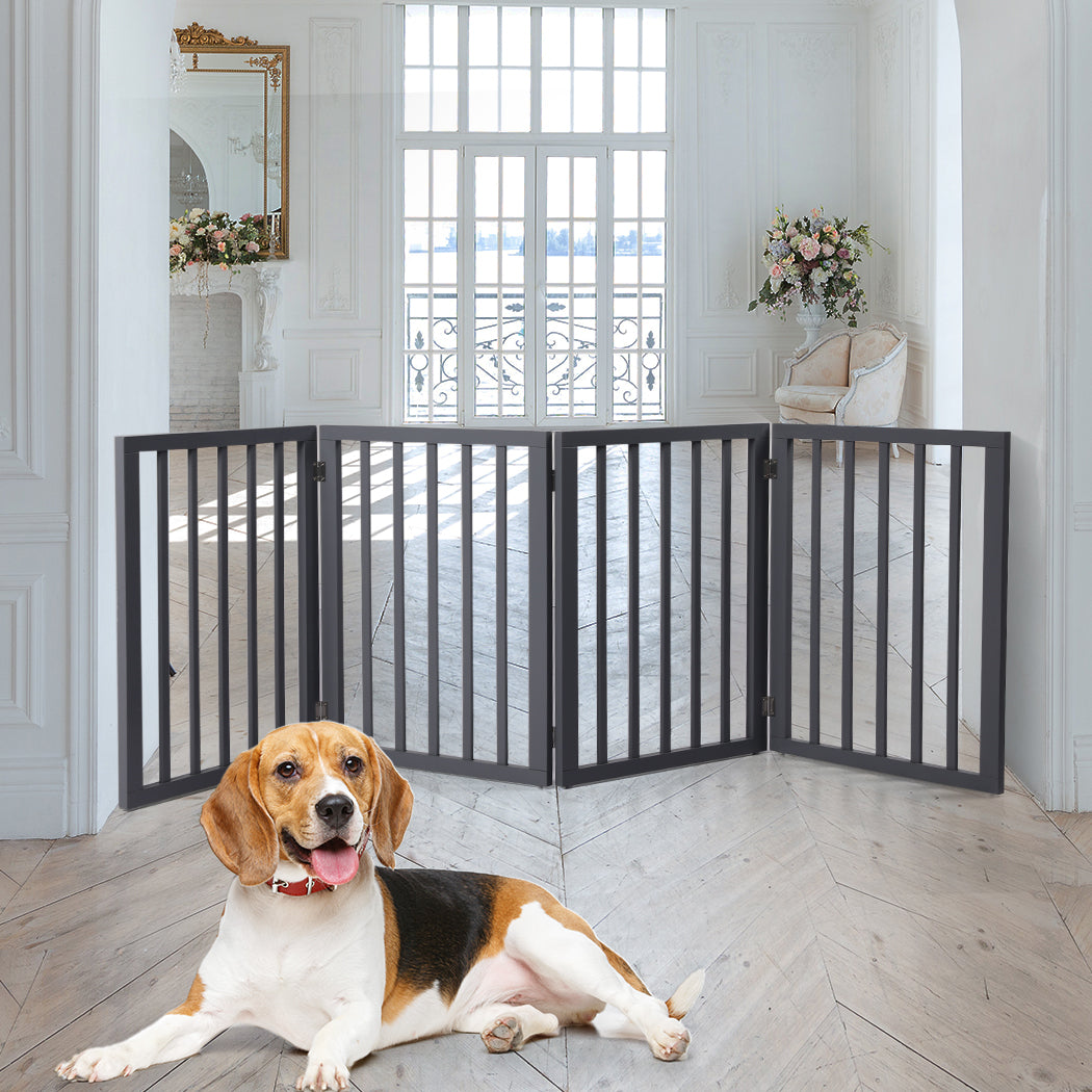 Wooden Pet Gate Dog Fence Retractable Grey 600x 3MM-2006732963861106694