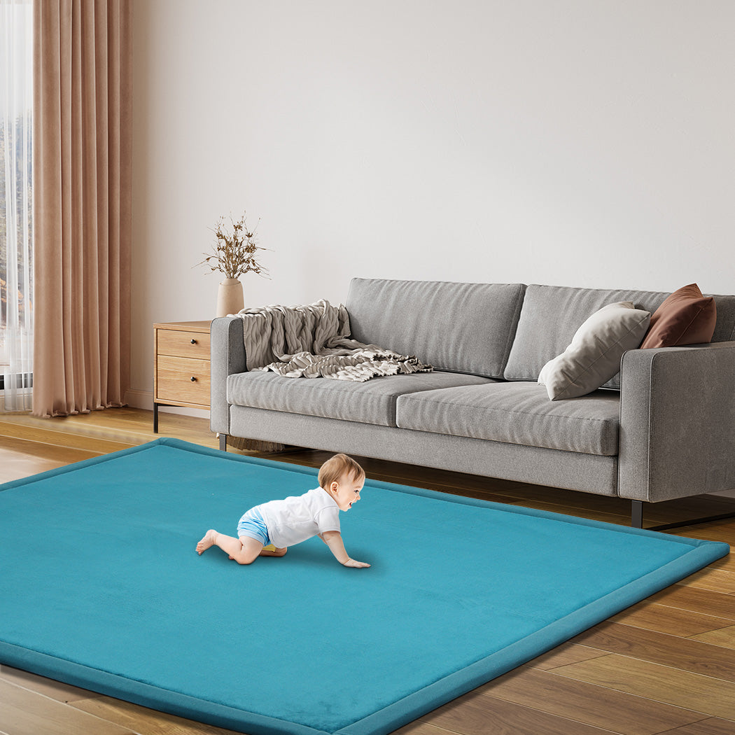 Marlow Coral Velvet Area Rugs Large Mat 120x200cm Blue-2018816751181107206