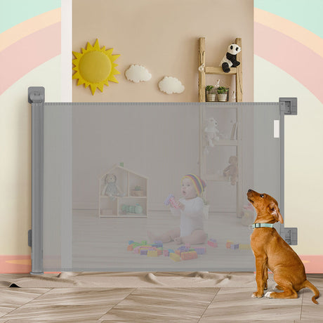 BoPeep Retractable Baby Safety Gates 300cm Grey 300 cm-1954802789364404230