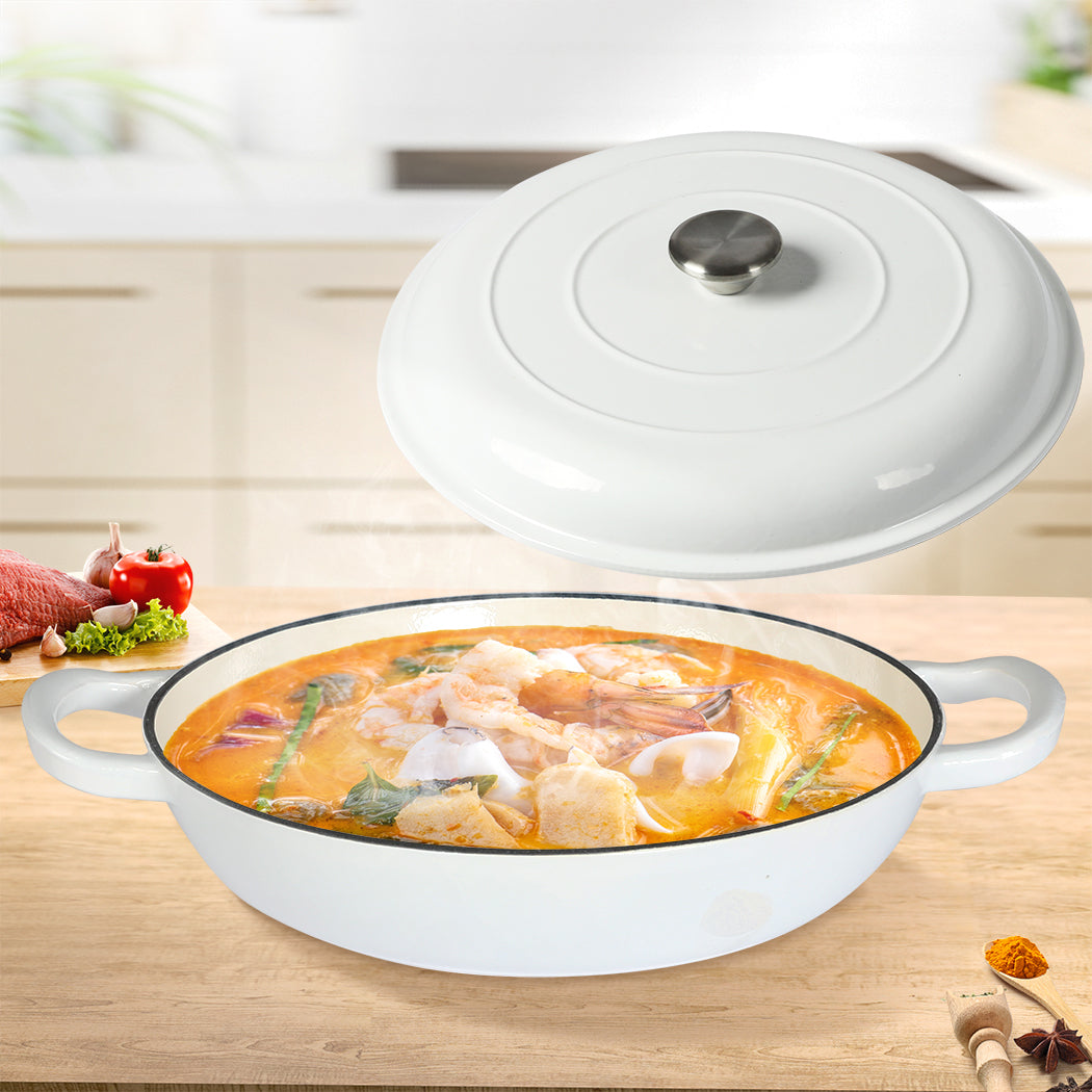 TOQUE 3.5L Enamel Dutch Oven Pan in White Colour-2018816806898241542