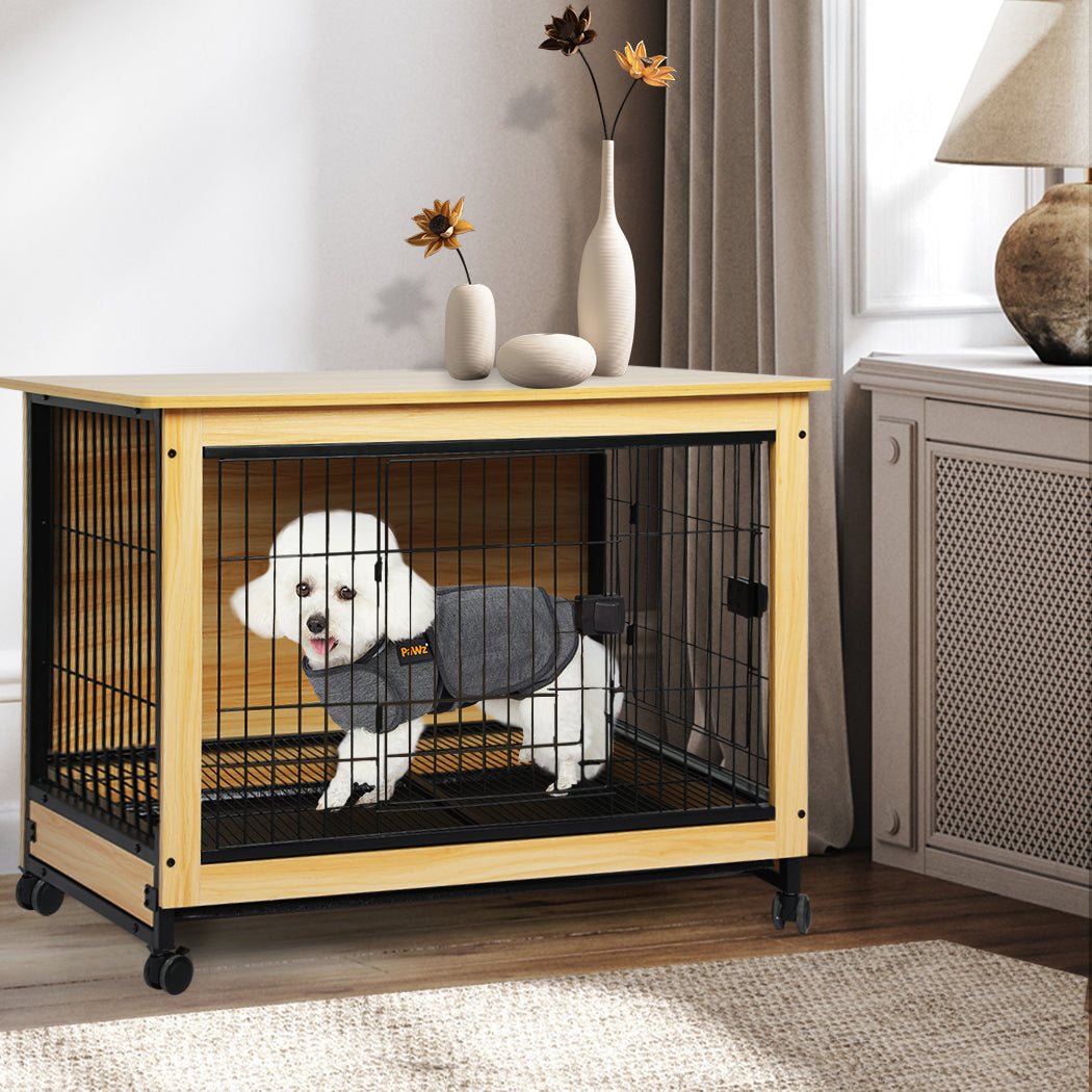 PaWz Wooden Wire Dog Kennel Side End M Medium-1954802558493134854