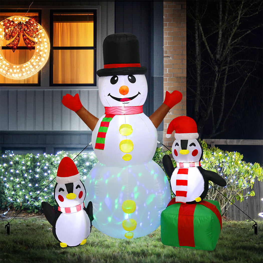Santaco 1.8M Inflatable Christmas Snowman LED Lights-1952534169200496646