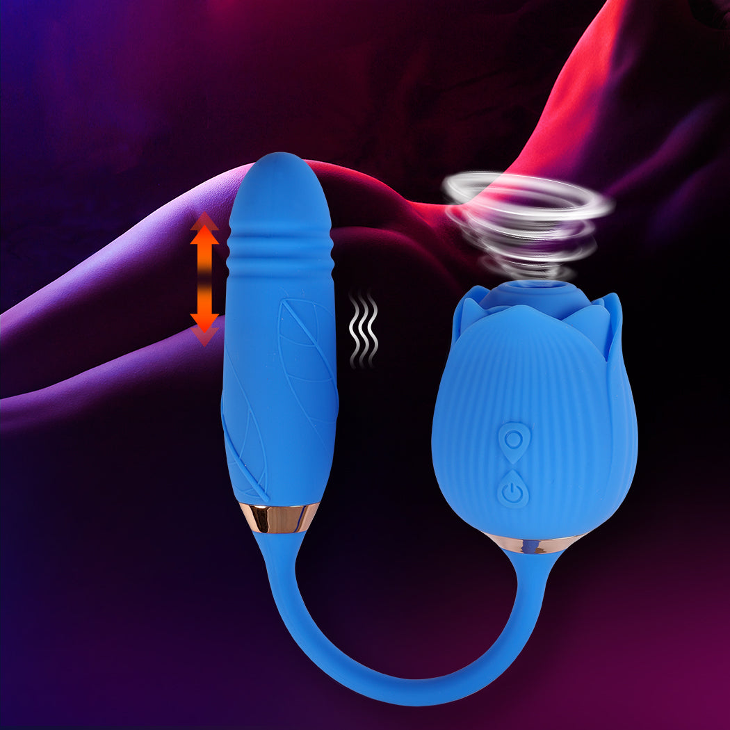 Urway Rose Vibrator Sucking Thrusting Blue-2006732911742685190