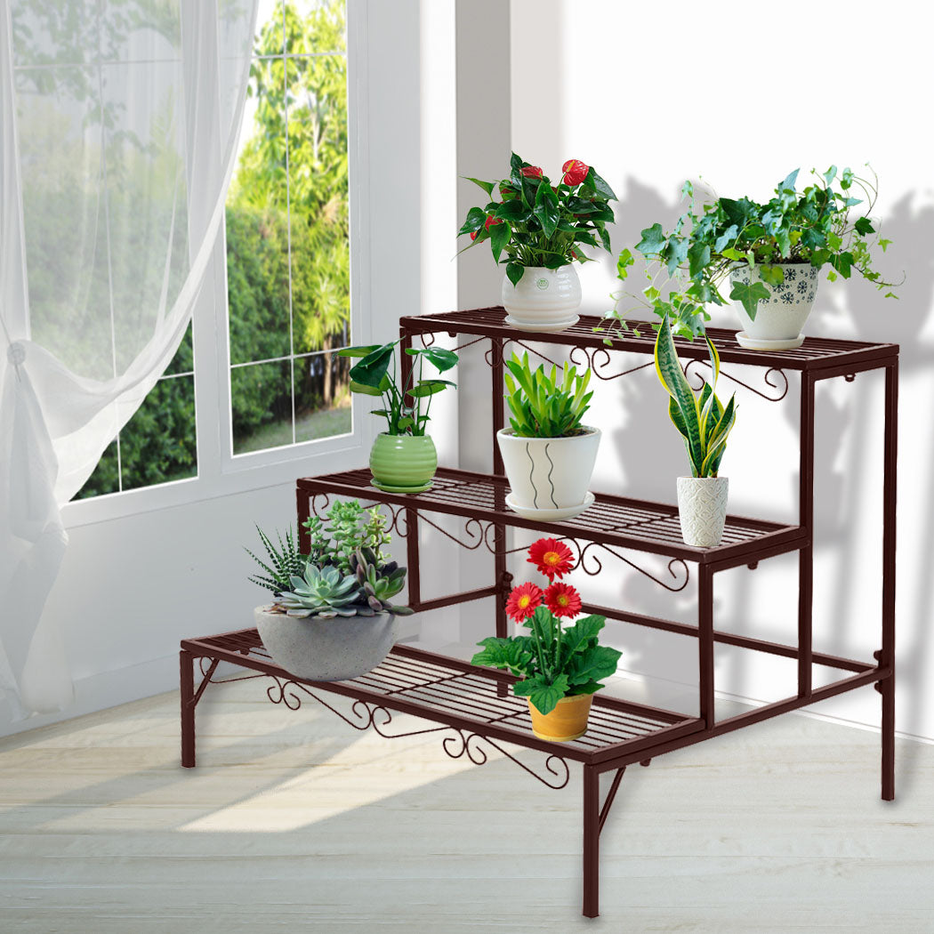 Levede Plant Stand 3 Tier Rectangle-2006732926087204870