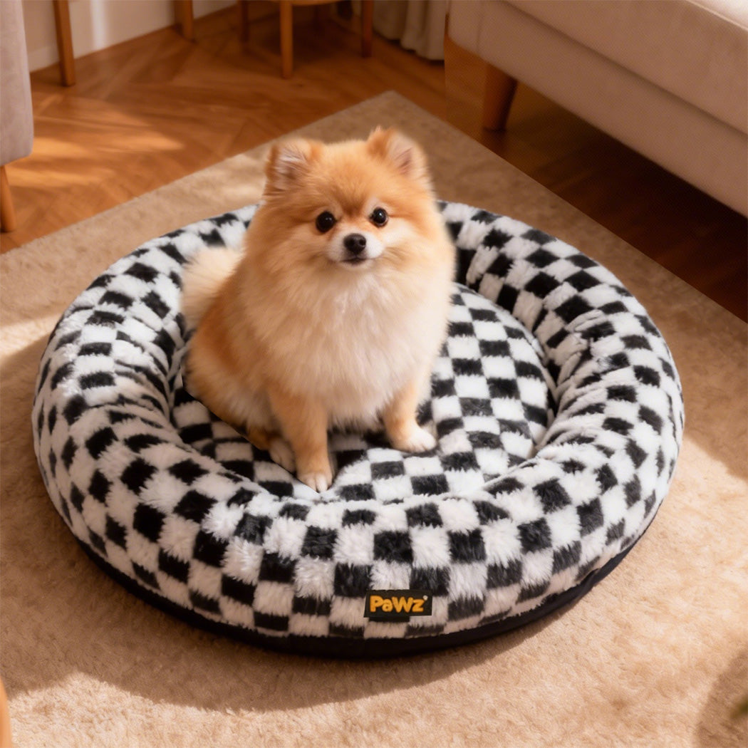 Pawz Circular Plush Dog Cosy Bed Calming Pet Plush Bed-2018816646629691398