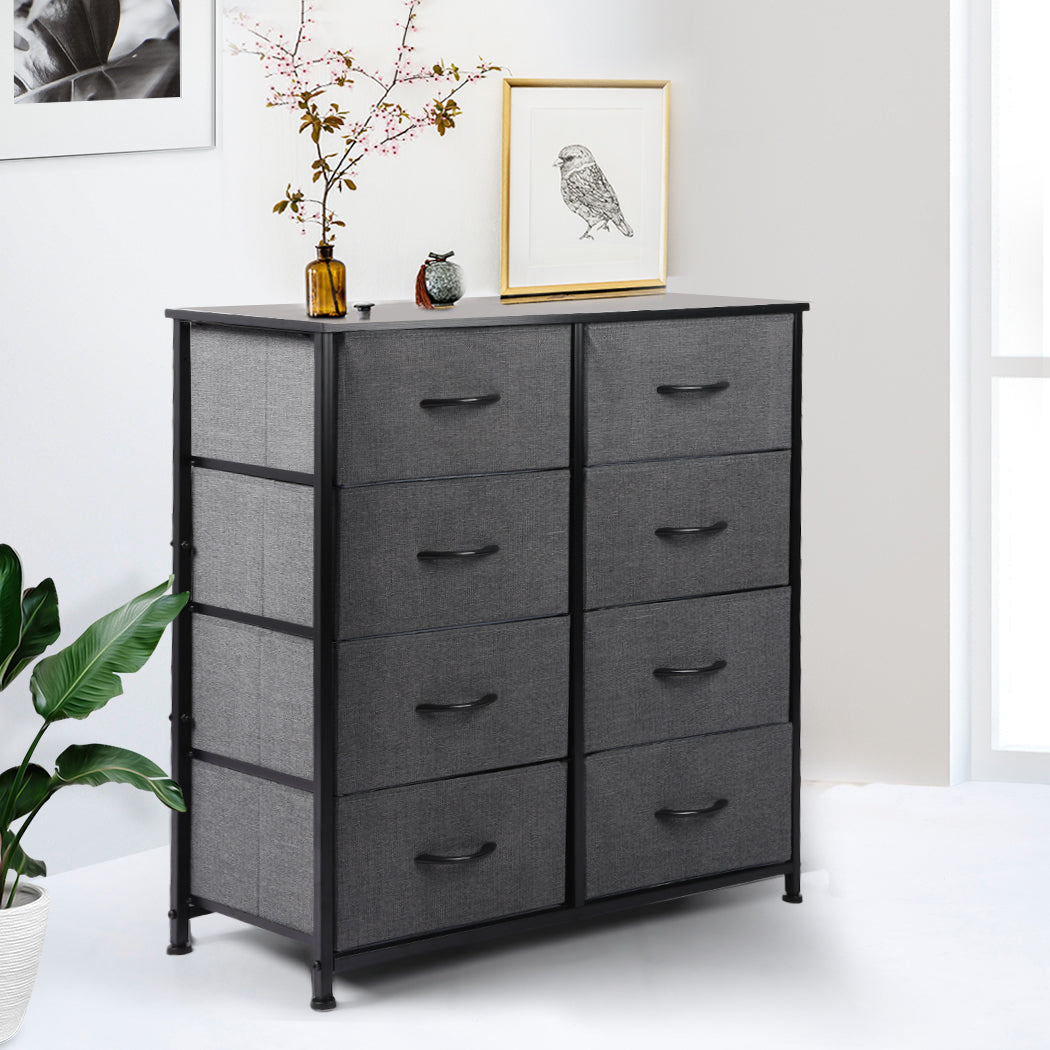 Levede Storage Cabinet Tower Chest Dark Grey-1954802982814093318