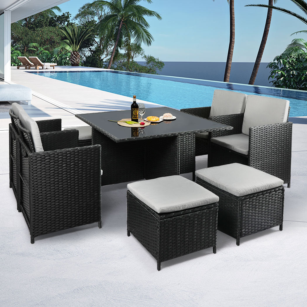 Levede 9PCS Outdoor Table Chair Set-1954802883304230918