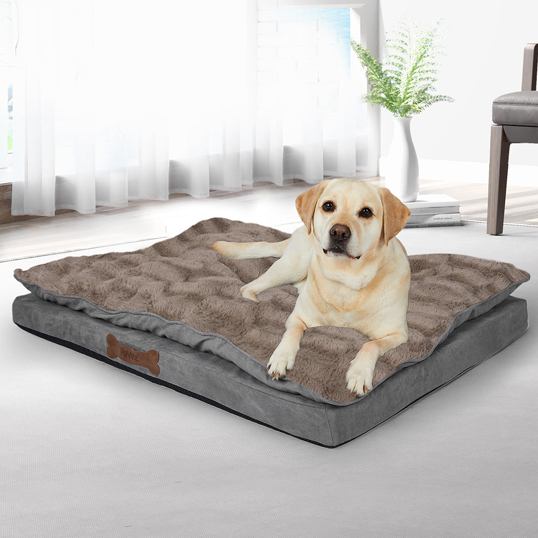 PaWz Dog Calming Bed Pet Cat Removable M Khaki Medium-2018816758772797446