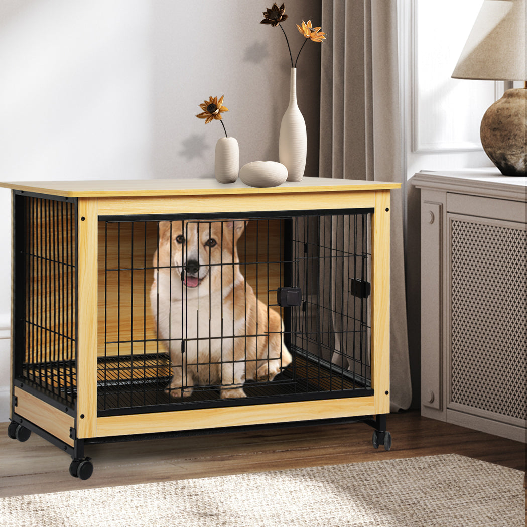 PaWz Wooden Wire Dog Kennel Side End L Large-1954802558304391174