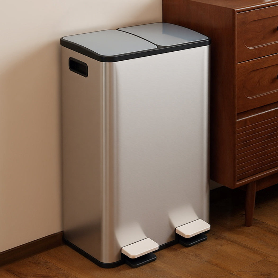Toque 60L Pedal Bin Kitchen Waste Can Recycling Dustbin-2018816879359037446