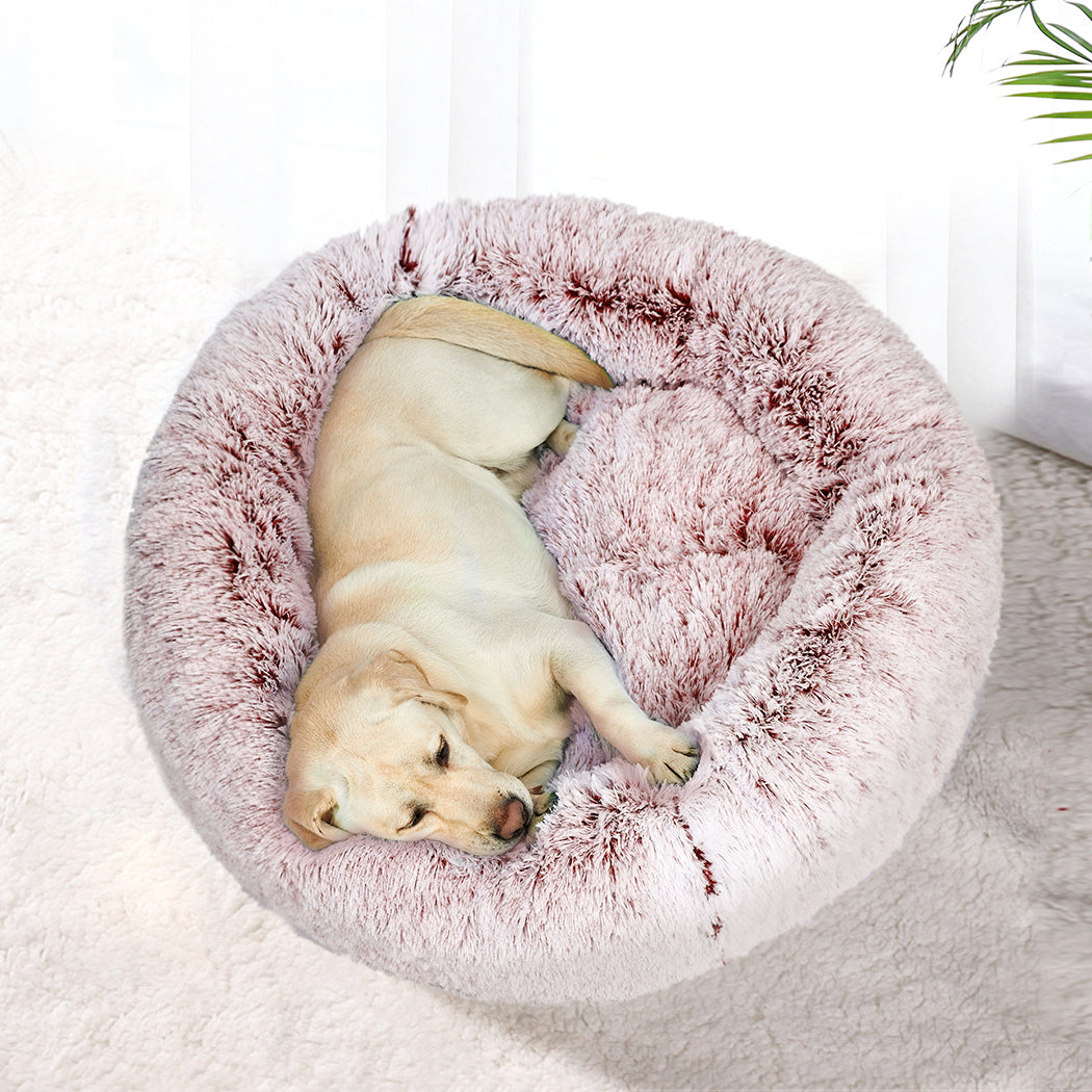 PaWz Pet Bed Cat Dog Donut Nest Calming L Pink Large-2018816774023286790