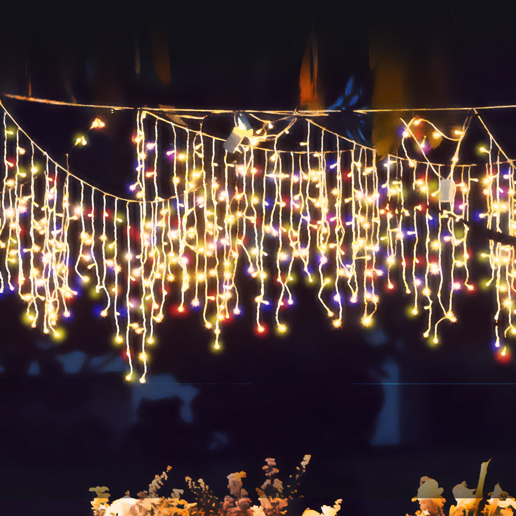 300 LED Curtain Fairy String Lights Multi Colour-1954803087537475590