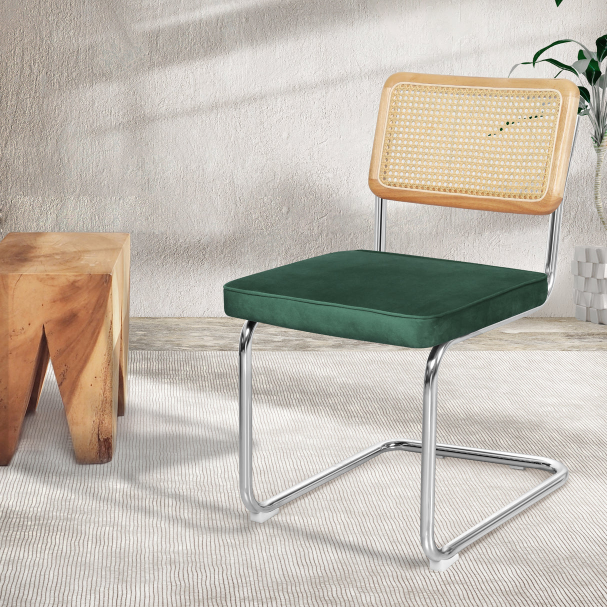 Levede 2xRattan Chair Dining Chairs Green-1954802996143591430