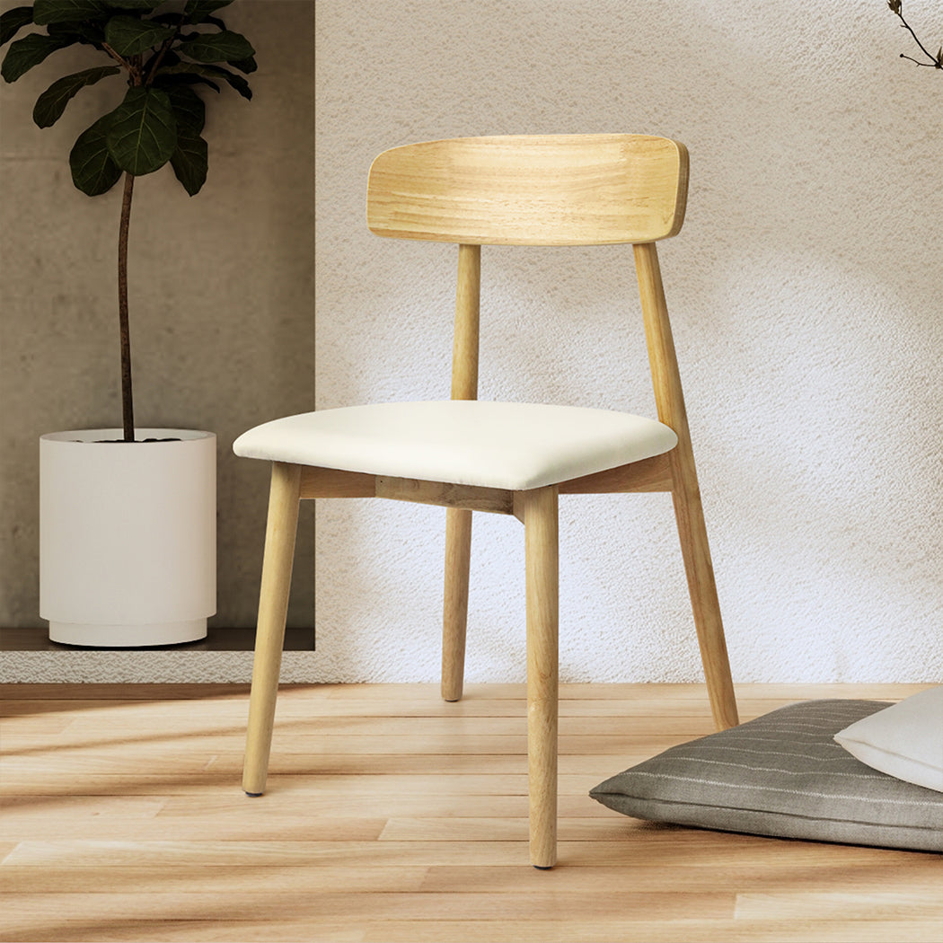 Levede 2x Dining Chairs Kitchen Chair Natural-1954802997187973126