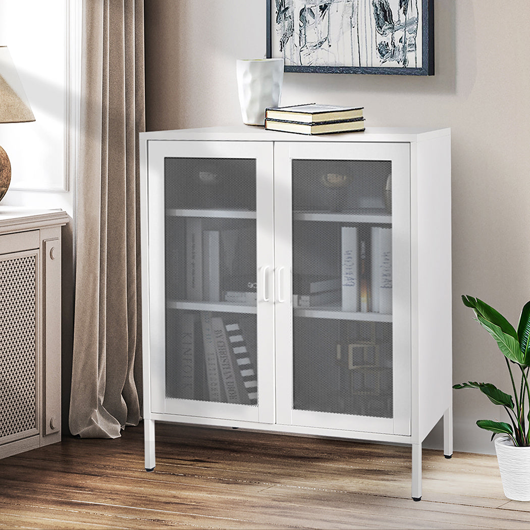 Levede Storage Cabinet Steel Kitchen White-2006733266870210568