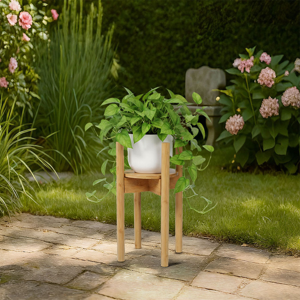 Levede Bamboo Adjustable Plant Stand Indoor Outdoor-2006732768645615623