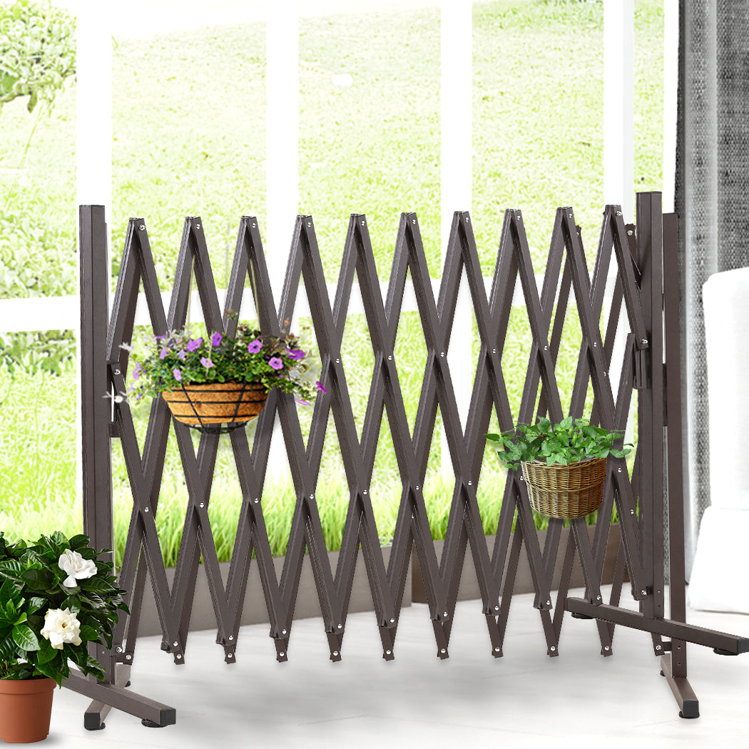 Garden Security Fence Gate Gate Metal Brown-2018816904071876614