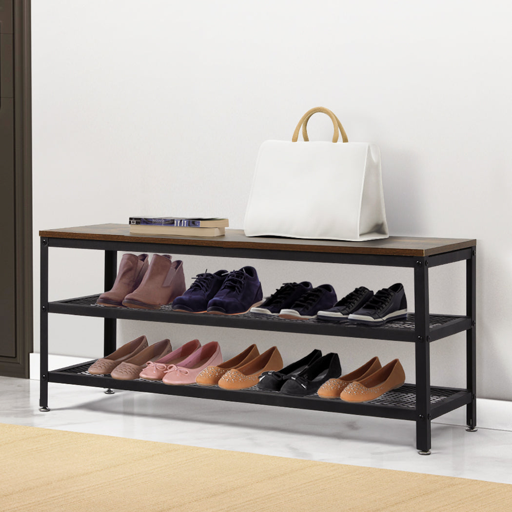 Levede 3-Tier Shoe Rack Bench 100cm-2018816853186580487