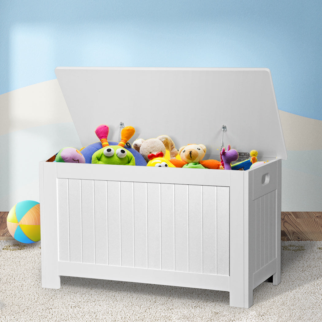 Levede Kids Toy Box Storage Chest Cabinet White-2006733038209339399