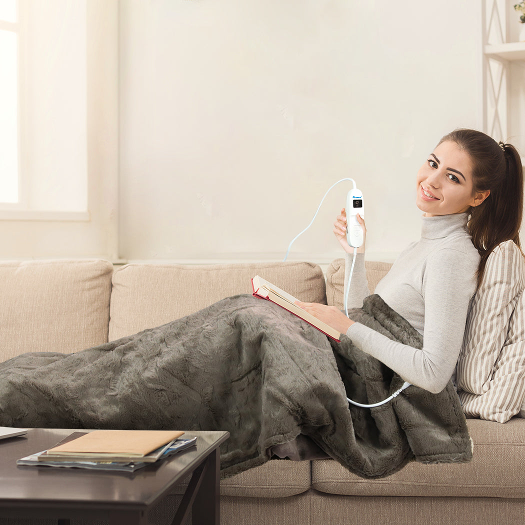 DreamZ Electric Throw Blanket Heated Timer Bedding Washable Warm Winter Plush BR-2006732806385963015