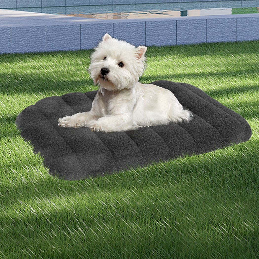 Pawz M Size Orthopedic Dog Bed with Sherpa Plush Removable Cover in Grey-2018816699335315463
