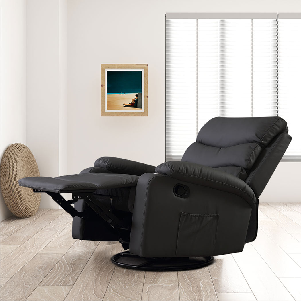 Levede Massage Chair Recliner 360 Swivel Black-1954802889289502727