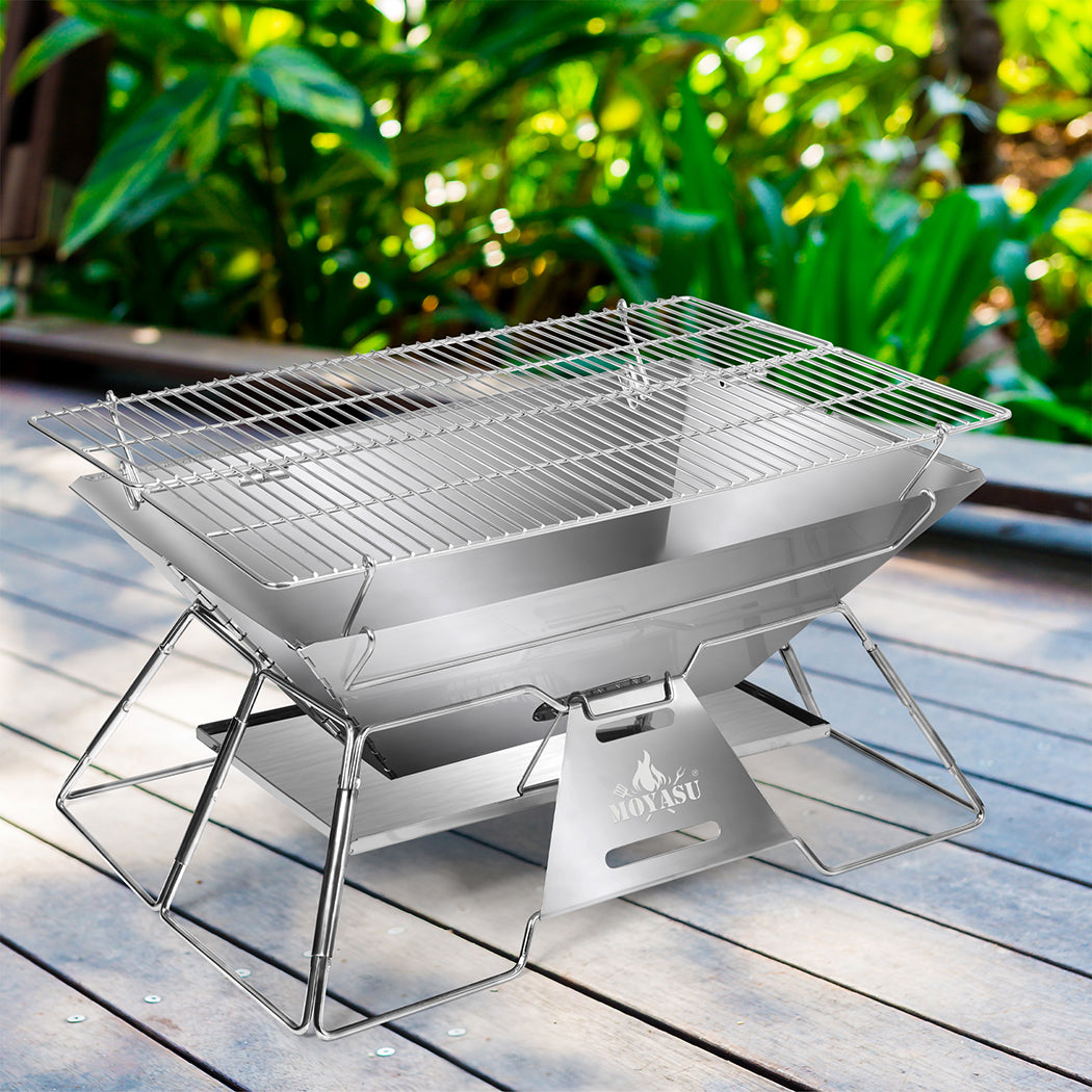 Levede Portable Folding BBQ Charcoal Grill Silver-1954802457573986311