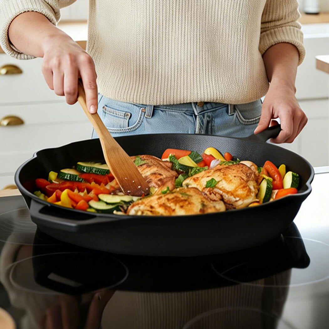 Toque Non Stick Frying Pan Cast Iron Steak Skillet-2011971113650884615