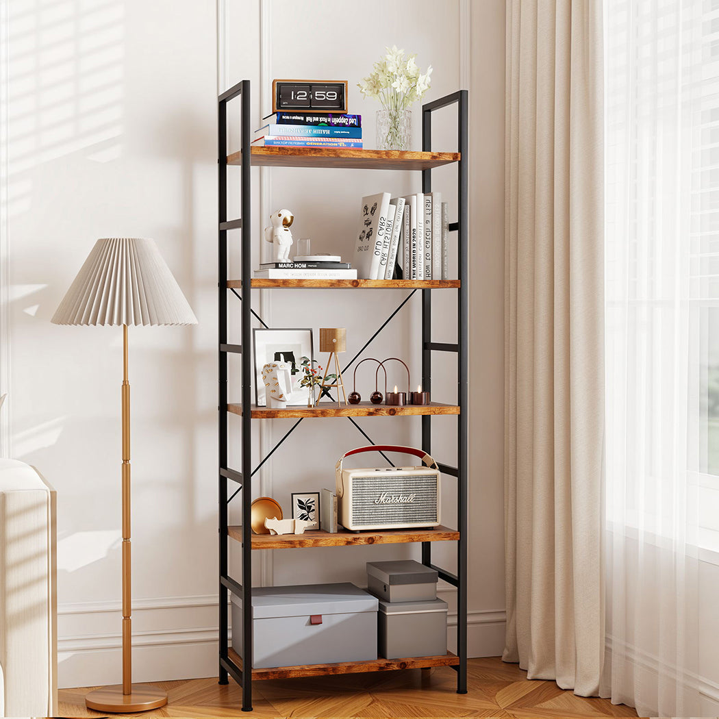 Levede 5-Tier Industrial Bookshelf Bookcase 157.5cm-1960920171552051207