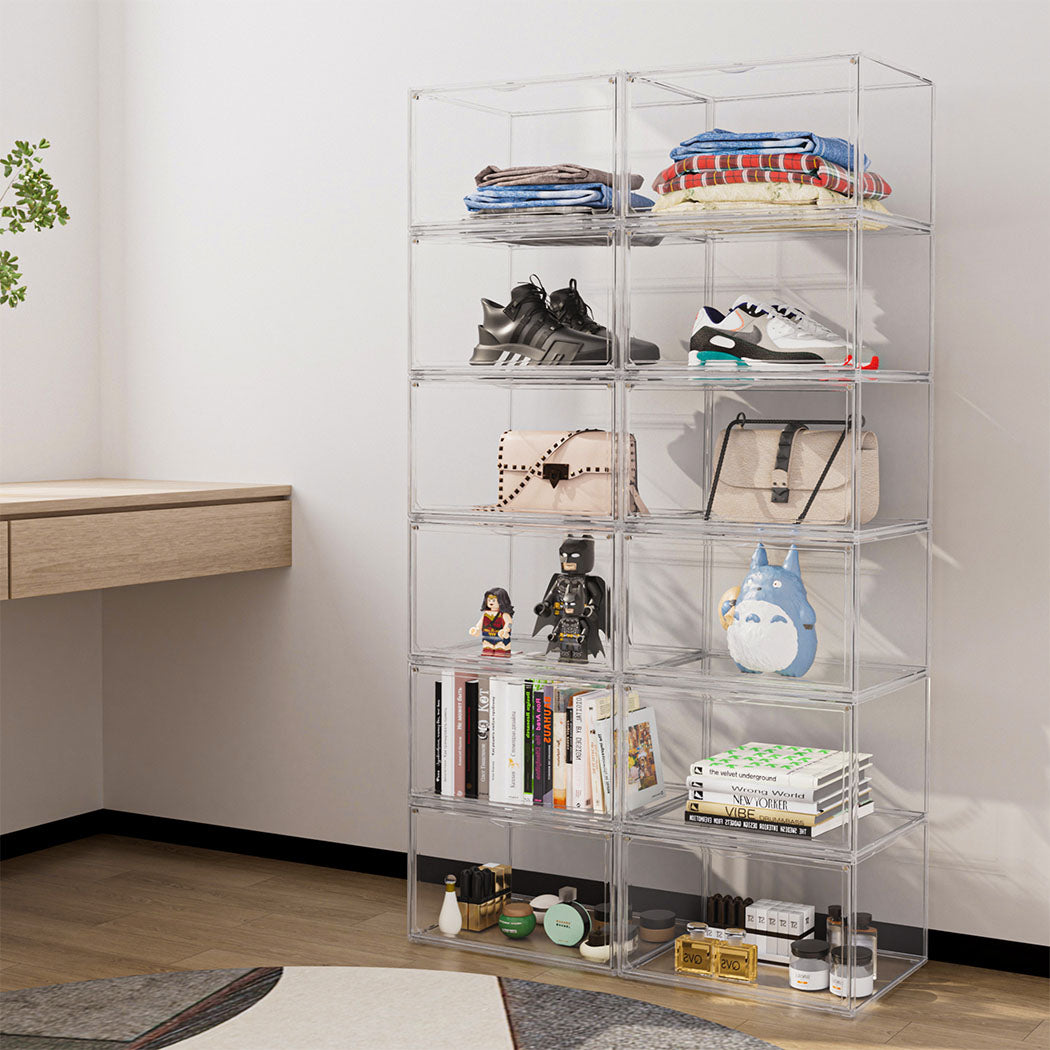 Stacked 6Pc Shoe Box Storage Display Stackable-1954802434610171911