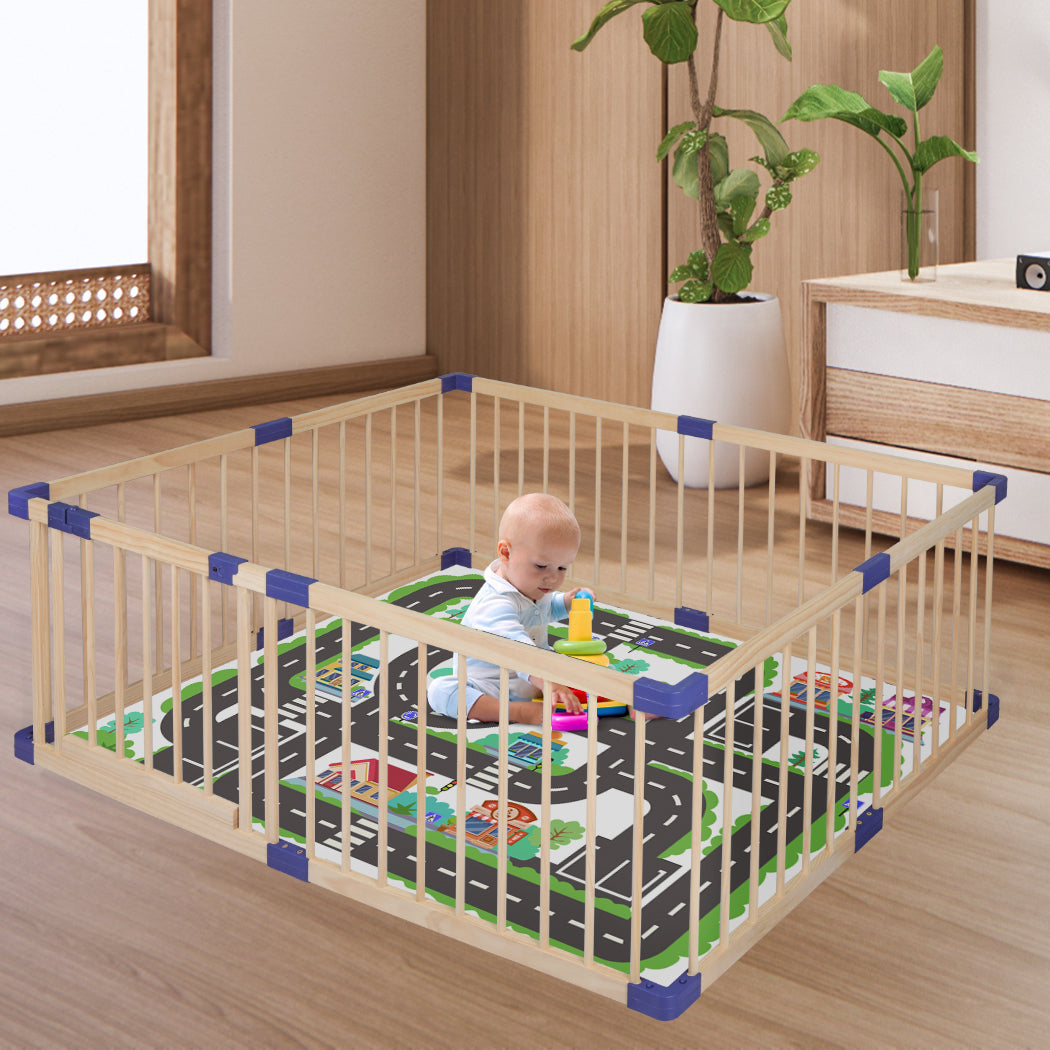 BoPeep Kids Playpen Wooden Baby Safety Large-2006733211245350919
