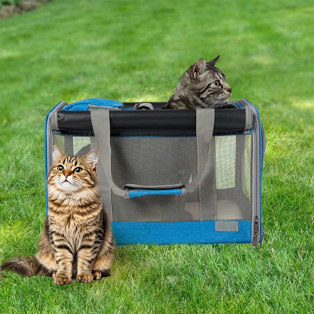 Pawz 3 in 1 Pet Soft Crate Dog Cat Carrier M Size Blue-2018816685754159111