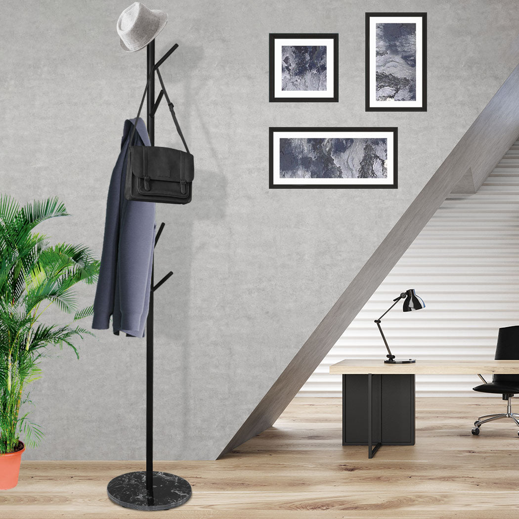 Levede Coat Rack Hat Clothes Stand Hanger Black-2018816733913157638