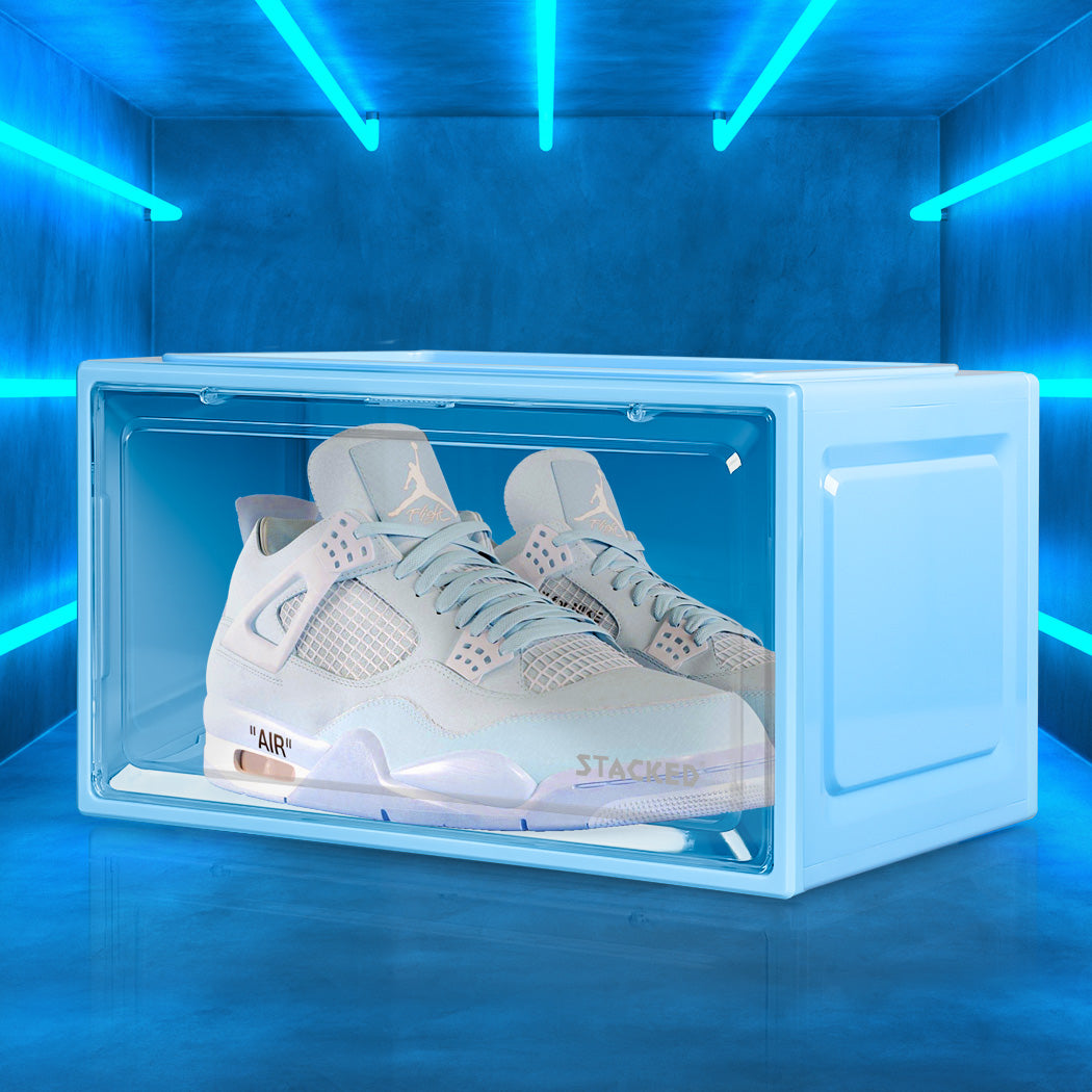 Stacked Sneaker Display Case Shoe Storage Blue-2006733027237040135