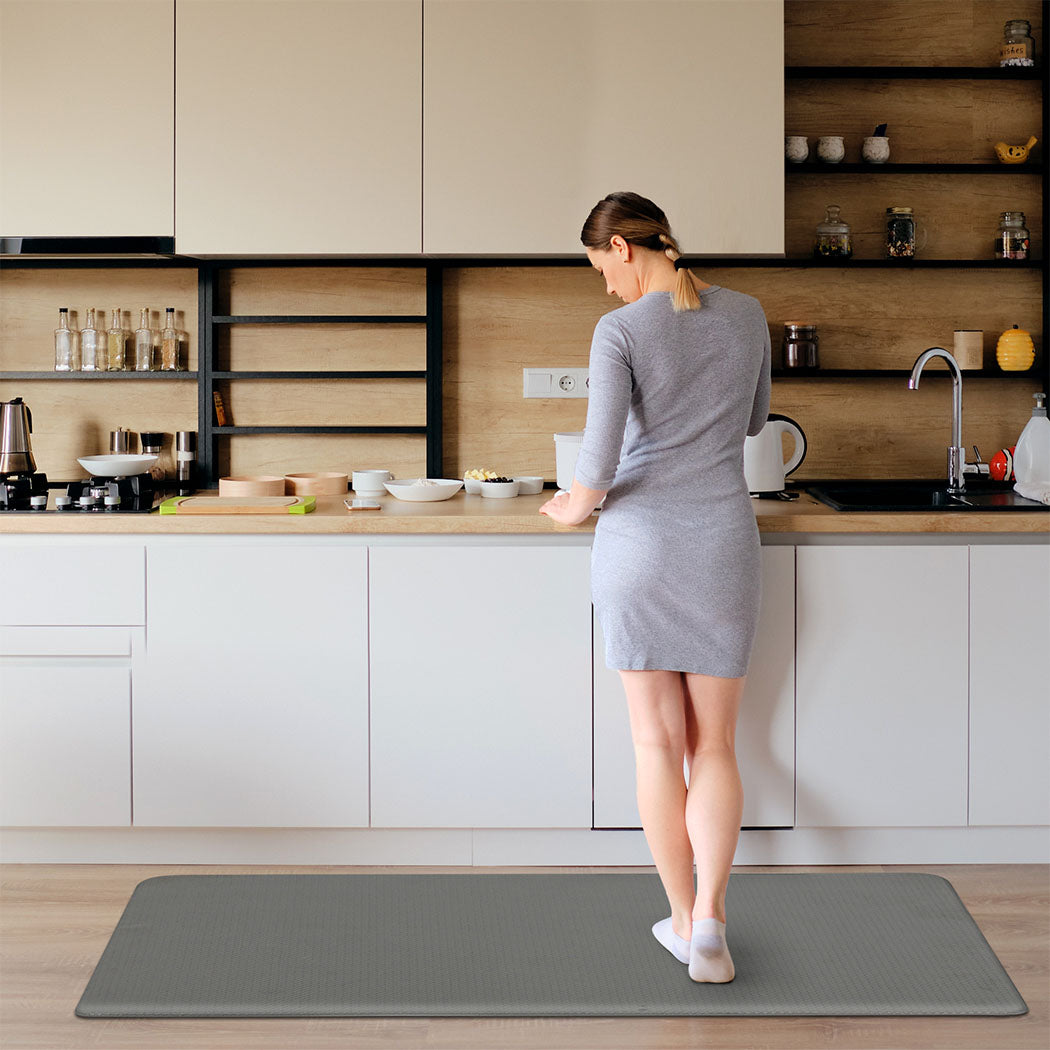 Marlow Kitchen Rug 2PCS Non Slip Anti Fatigue Mat Grey-2006732689541042183