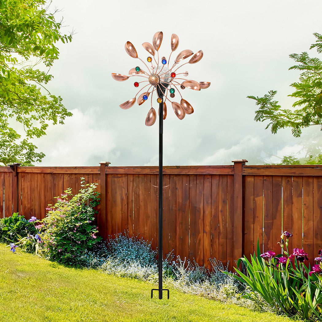 Garden Windmill Solar Light Wind Spinner-2018816722546593799