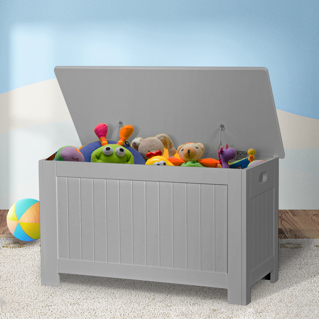 Levede Kids Toy Box Storage Chest Cabinet Grey-2006733038385500167