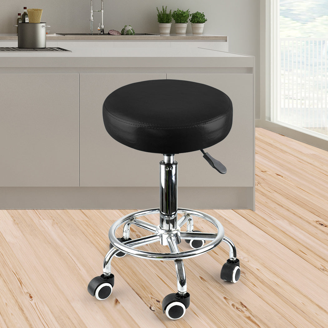 Levede Salon Stool Swivel Bar Stools Black-2018816718717194247