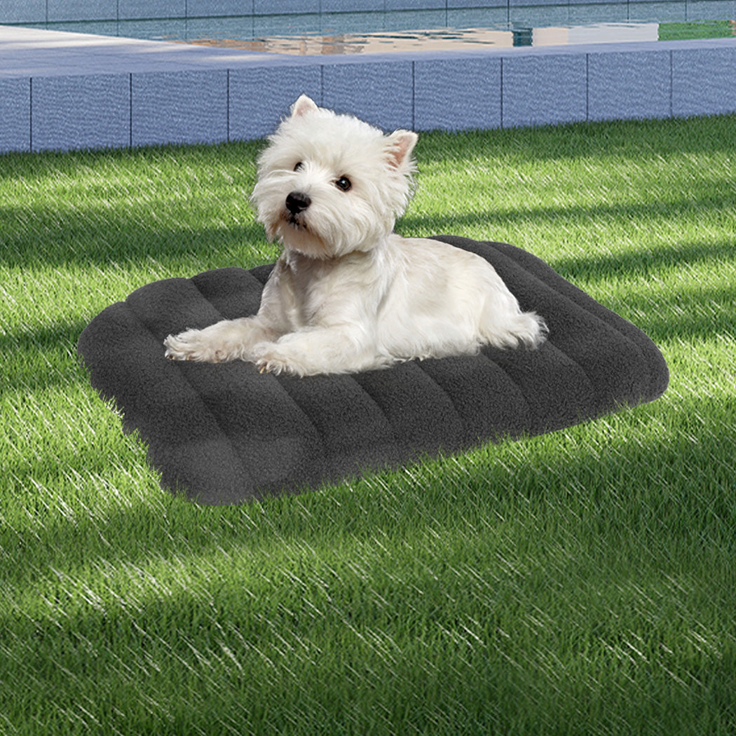 Pawz S Size Orthopedic Dog Bed with Sherpa Plush Removable Cover in Grey-2006732709472374791