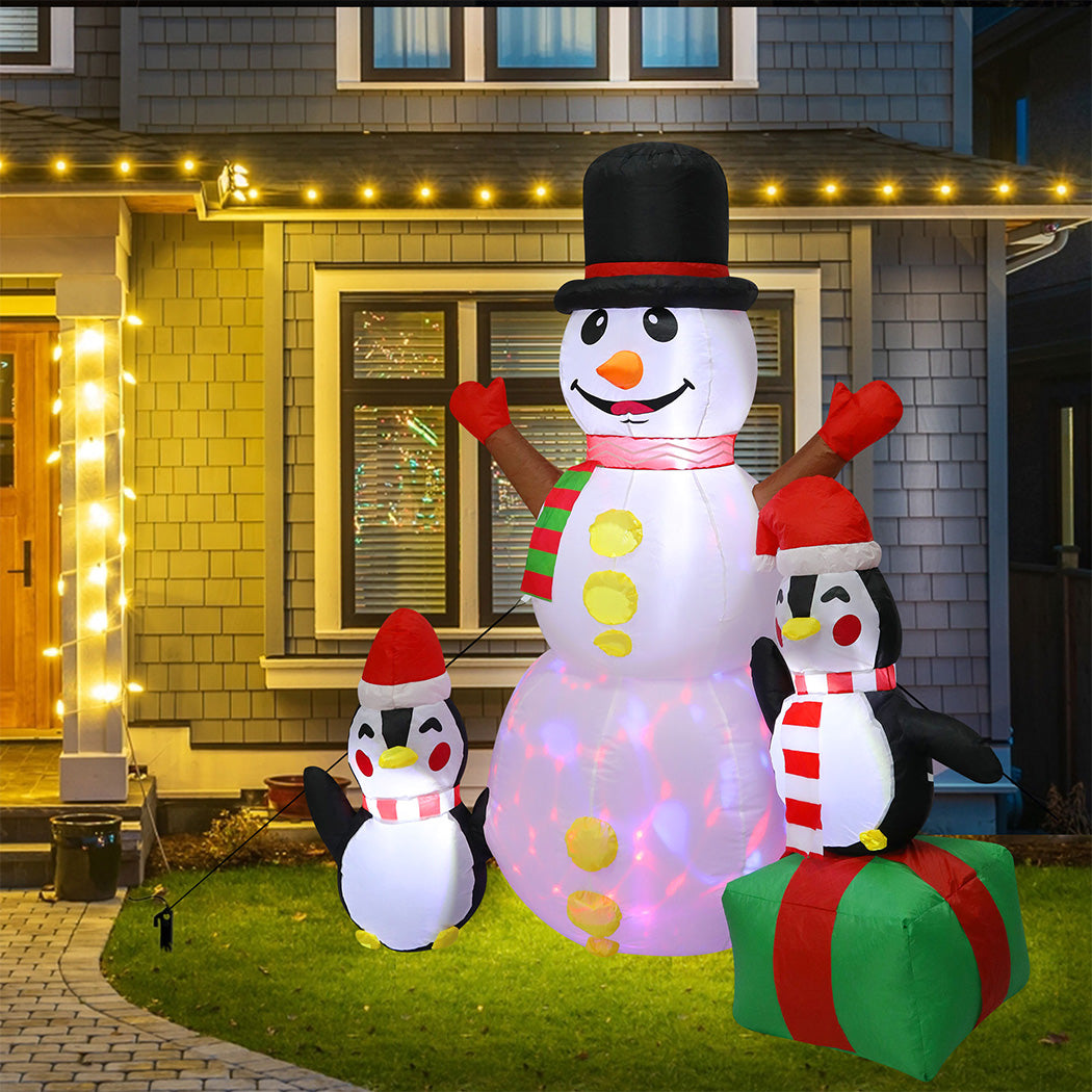 Santaco 1.8M Inflatable Christmas Snowman LED Lights-1952534169200496647