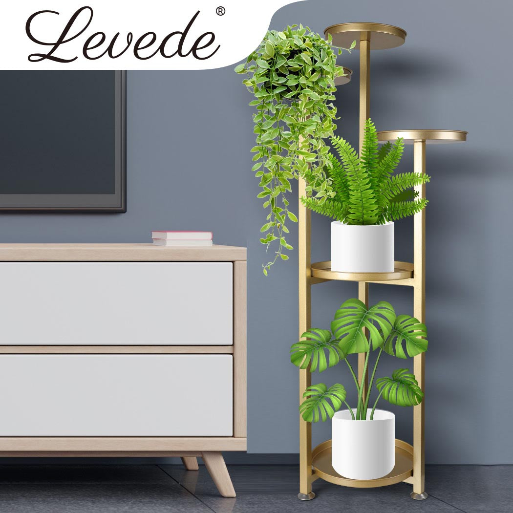 Levede Plant Stand Outdoor Indoor Flower Gold Large-2006732929295847431